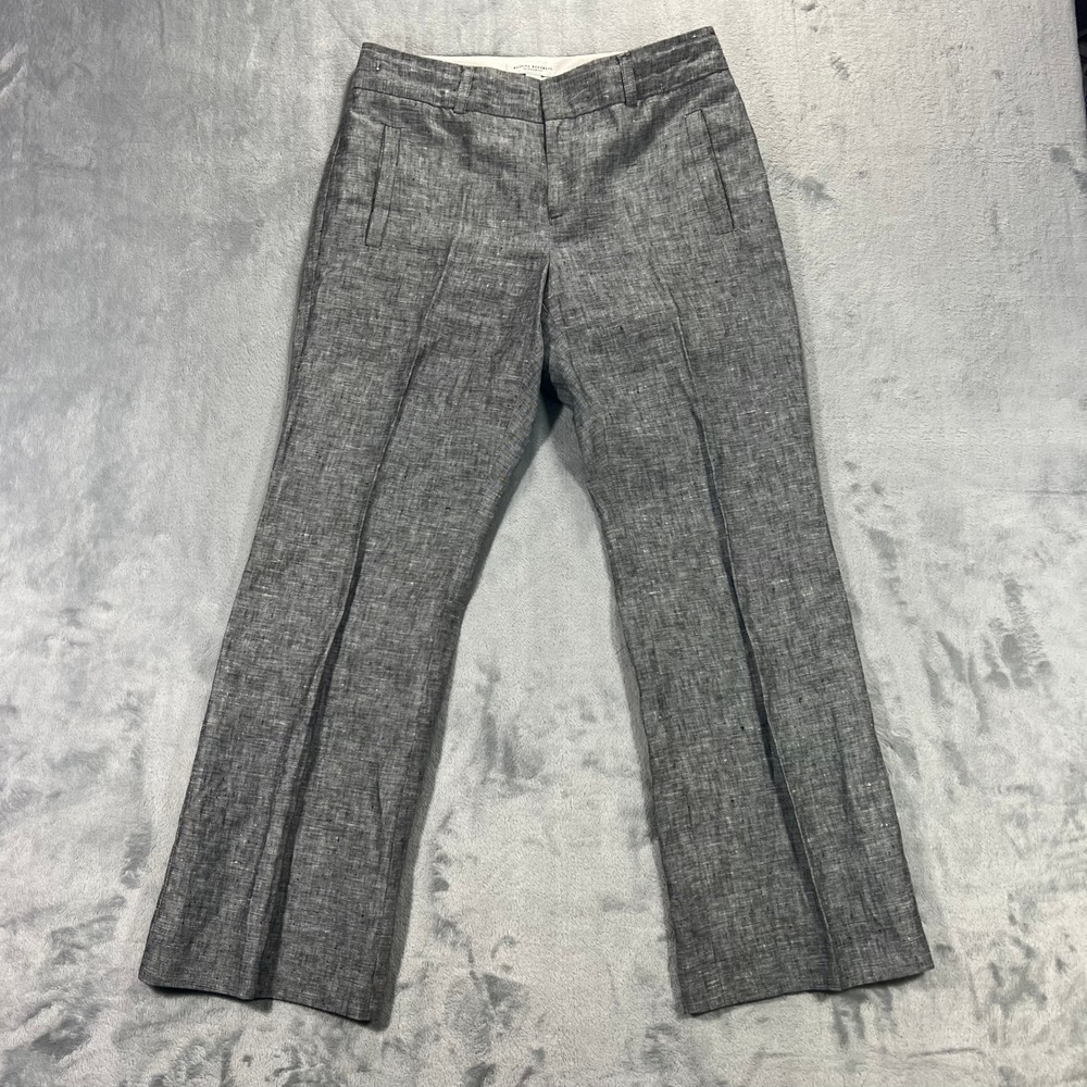 BANANA‎ REPUBLIC Jackson Fit Pants Womens 6 Grey Good 100 Linen Summer 2011